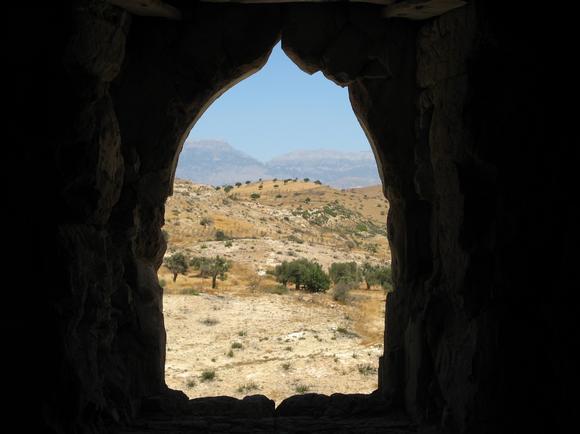 through a monastery window, south crete