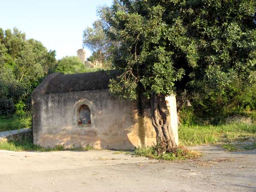Saint George's old church at Platanias' mainland , by the river.  