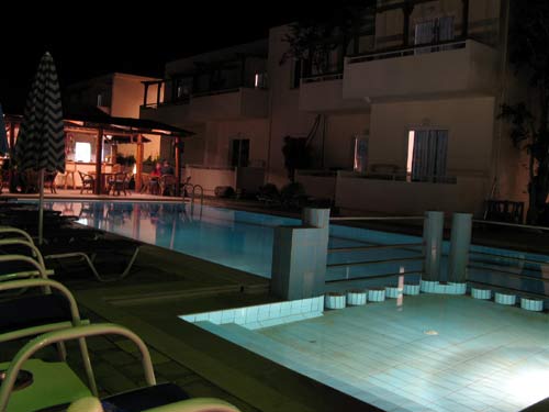  Pool bar at night.  